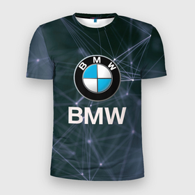Мужская футболка 3D Slim с принтом БМВ   BMW   Абстракция в Новосибирске, 100% полиэстер с улучшенными характеристиками | приталенный силуэт, круглая горловина, широкие плечи, сужается к линии бедра | bmw | bmw performance | m | motorsport | performance | бмв | моторспорт