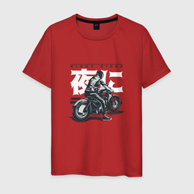 Мужская футболка хлопок с принтом Японский мотоциклист | Old Akira Japanese Biker в Санкт-Петербурге, 100% хлопок | прямой крой, круглый вырез горловины, длина до линии бедер, слегка спущенное плечо. | Тематика изображения на принте: anime style | gang | japan | oldschool | retro | shotaro kaneda | vintage | акира | банда | в стиле аниме | витнаж | олдскул | ретро | сотаро канеда | старый акира | тетуджин 28 | тецуджин 28 | шикимори | япония
