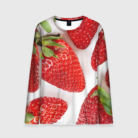 Мужской лонгслив 3D с принтом strawberries в Белгороде, 100% полиэстер | длинные рукава, круглый вырез горловины, полуприлегающий силуэт | Тематика изображения на принте: strawberries | еда | клубника | красный | лето | ростислав удача | сад | ягоды