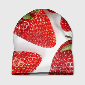 Шапка 3D с принтом strawberries в Петрозаводске, 100% полиэстер | универсальный размер, печать по всей поверхности изделия | strawberries | еда | клубника | красный | лето | ростислав удача | сад | ягоды