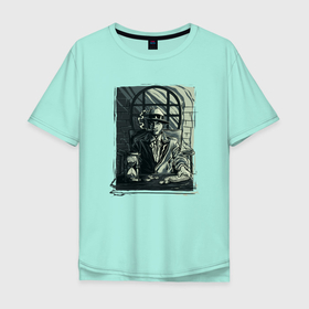 Мужская футболка хлопок Oversize с принтом Босс мафии в Кировске, 100% хлопок | свободный крой, круглый ворот, “спинка” длиннее передней части | gangster | maffia | mafia | бандит | босс | гангстер | мафиози | мафия