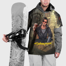 Накидка на куртку 3D с принтом Джонни Киберпанк в Санкт-Петербурге, 100% полиэстер |  | 