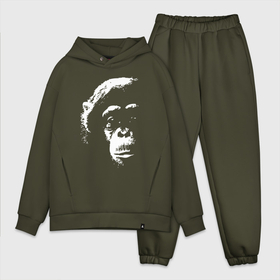Мужской костюм хлопок OVERSIZE с принтом Лик шимпанзе ,  |  | monkey | гамадрил | мартышка | обезьяна | обезьянка | обезьяны | павиан | примат | шимпанзе