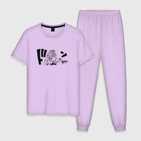 Мужская пижама хлопок с принтом Мандзиро арт в Тюмени, 100% хлопок | брюки и футболка прямого кроя, без карманов, на брюках мягкая резинка на поясе и по низу штанин
 | anime | manjirou sano | tokyo revengers | аниме | анимэ | мандзиро сано | токийские мстители