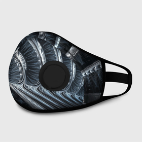 Маска из неопрена с принтом Фрактальный абстрактный паттерн   Броня   Fractal Abstract Pattern   Armor в городе Новоалтайск, неопрен 100% | Форма огибающая нос. Резинки для ушей с дополнительной резинкой на затылке. Клапан для выдоха для активного дыхания при занятиях спортом. Эластичный материал маски и окантовки для лучшего растяжения и прилегания маски.  | abstraction | armor | fractal | metal | pattern | абстракция | броня | металл | паттерн | фрактал
