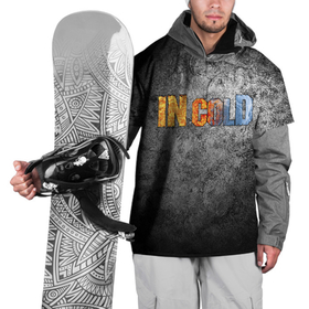 Накидка на куртку 3D с принтом IN COLD горизонтальный логотип на темно сером фоне в Курске, 100% полиэстер |  | cold | in | in cold | incold | metal | rock | в холоде | метал | металл | рок