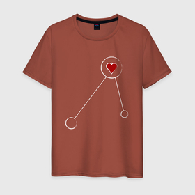 Мужская футболка хлопок с принтом Сердечко (DR) в Екатеринбурге, 100% хлопок | прямой крой, круглый вырез горловины, длина до линии бедер, слегка спущенное плечо. | любимая | любимый | люблю | любовь | сердечко | сердце