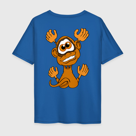 Мужская футболка хлопок Oversize с принтом Обезьяна на твоей спине в Курске, 100% хлопок | свободный крой, круглый ворот, “спинка” длиннее передней части | monkey | гамадрил | животное | мартышка | обезьяна | обезьянка | обезьяны | павиан | примат | шимпанзе