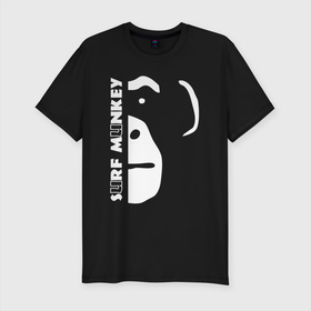 Мужская футболка хлопок Slim с принтом Surf Munkey в Екатеринбурге, 92% хлопок, 8% лайкра | приталенный силуэт, круглый вырез ворота, длина до линии бедра, короткий рукав | monkey | surf munkey | гамадрил | животное | мартышка | обезьяна | обезьянка | обезьяны | павиан | примат | шимпанзе