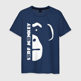 Мужская футболка хлопок с принтом Surf Munkey в Кировске, 100% хлопок | прямой крой, круглый вырез горловины, длина до линии бедер, слегка спущенное плечо. | monkey | surf munkey | гамадрил | животное | мартышка | обезьяна | обезьянка | обезьяны | павиан | примат | шимпанзе