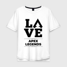 Мужская футболка хлопок Oversize с принтом Apex Legends Love Classic в Кировске, 100% хлопок | свободный крой, круглый ворот, “спинка” длиннее передней части | apex | apex legends | legends | logo | love | апекс | игра | игры | легент | лого | логотип | символ