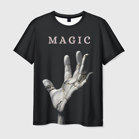 Мужская футболка 3D с принтом Магия: рука судьбы (трещины) , 100% полиэфир | прямой крой, круглый вырез горловины, длина до линии бедер | волшебник | волшебство | гадалка | гадание | карма | колдовство | ладонь | линия | линия жизни | маг | магия | пальцы | предсказание | рука | судьба | хиромантия | хогвардс | эзотерика