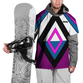 Накидка на куртку 3D с принтом Геометрические фигуры в бордовых и розовый тонах с надписью спорт в Курске, 100% полиэстер |  | geometric shapes | бордовый | геометрия | полосы | пурпурный | ромбы | спорт