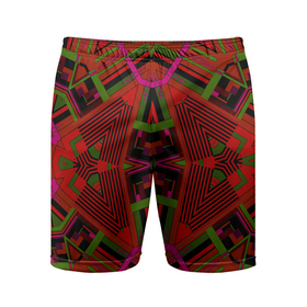 Мужские шорты спортивные с принтом Геометрический этнический арабский узор в красно черный тонах в Петрозаводске,  |  | african | tribal pattern | геометрический узор | красный | орнамент | фольклор