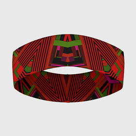 Повязка на голову 3D с принтом Геометрический этнический арабский узор в красно черный тонах в Санкт-Петербурге,  |  | Тематика изображения на принте: african | tribal pattern | геометрический узор | красный | орнамент | фольклор