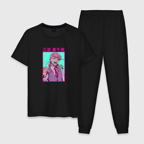 Мужская пижама хлопок с принтом Haruchiyo Sanzu art в Тюмени, 100% хлопок | брюки и футболка прямого кроя, без карманов, на брюках мягкая резинка на поясе и по низу штанин
 | anime | haruchiyo sanzu | tokyo revengers | аниме | анимэ | токийские мстители | харутиё сандзу