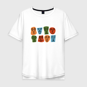 Мужская футболка хлопок Oversize с принтом Дудл лица в Санкт-Петербурге, 100% хлопок | свободный крой, круглый ворот, “спинка” длиннее передней части | абстрактные | веснушки | головы | дудл | исторические | кривые | лица | личности | люди | усы