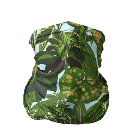 Бандана-труба 3D с принтом Зеленые Тропические Растения в Петрозаводске, 100% полиэстер, ткань с особыми свойствами — Activecool | плотность 150‒180 г/м2; хорошо тянется, но сохраняет форму | flowers | букет | природа | растение | флора | цветы