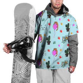 Накидка на куртку 3D с принтом ИГРИВЫЕ КОТЯТА в Кировске, 100% полиэстер |  | Тематика изображения на принте: воздушный шарик | детские картинки | животное | кактус | космический скафандр | лапы