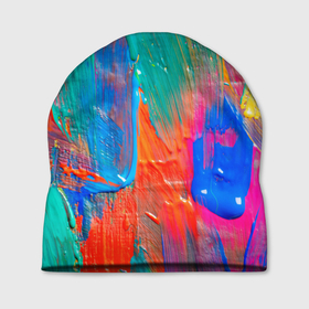 Шапка 3D с принтом Мазки масляной краски   Абстракция   Oil Paint Strokes   Abstraction в Кировске, 100% полиэстер | универсальный размер, печать по всей поверхности изделия | abstraction | color | paint | stroke | texture | абстракция | краска | мазок | текстура | цвет