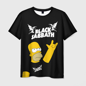 Мужская футболка 3D с принтом Black Sabbath Гомер Симпсон Simpsons в Курске, 100% полиэфир | прямой крой, круглый вырез горловины, длина до линии бедер | Тематика изображения на принте: black | black sabath | black sabbath | hard rock | heavy metal | ozzy | sabath | simpson | simpsons | блэк сабат | гомер | группы | метал | музыка | оззи | оззи осборн | ози | осборн | рок | симпсоны | симсон | хард рок | хэви метал