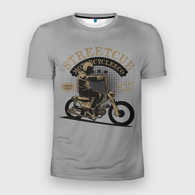 Мужская футболка 3D Slim с принтом Мото   спорт Moto в Тюмени, 100% полиэстер с улучшенными характеристиками | приталенный силуэт, круглая горловина, широкие плечи, сужается к линии бедра | moto | moto sport | мото | мотоцикл | мотоциклист