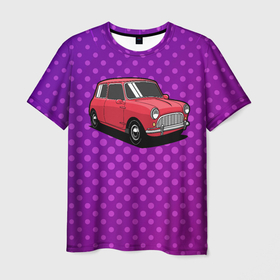 Мужская футболка 3D с принтом Маленькая  красная  машина в Белгороде, 100% полиэфир | прямой крой, круглый вырез горловины, длина до линии бедер | авто | автомобиль | женский авто | компактный авто | красная машина | машина
