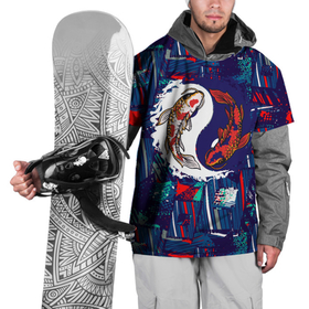 Накидка на куртку 3D с принтом Рыбки Инь и  ян в Белгороде, 100% полиэстер |  | инь и ян | инь и янь | рыба | рыбки | япония | японские