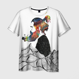 Мужская футболка 3D с принтом Mystery man в Белгороде, 100% полиэфир | прямой крой, круглый вырез горловины, длина до линии бедер | абстракция | геометрия | краски | линии | фэнтези