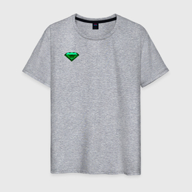 Мужская футболка хлопок с принтом Изумруд (DR) в Екатеринбурге, 100% хлопок | прямой крой, круглый вырез горловины, длина до линии бедер, слегка спущенное плечо. | драгоценность | драгоценный камень | зеленый камень | изумруд | минимализм | ограненный камень
