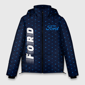 Мужская зимняя куртка 3D с принтом FORD | Ford   Абстракция в Новосибирске, верх — 100% полиэстер; подкладка — 100% полиэстер; утеплитель — 100% полиэстер | длина ниже бедра, свободный силуэт Оверсайз. Есть воротник-стойка, отстегивающийся капюшон и ветрозащитная планка. 

Боковые карманы с листочкой на кнопках и внутренний карман на молнии. | Тематика изображения на принте: auto | ford | logo | moto | motors | symbol | авто | автомобиль | гонки | знак | лого | логотип | логотипы | марка | машина | мото | моторс | символ | символы | треугольники | форд