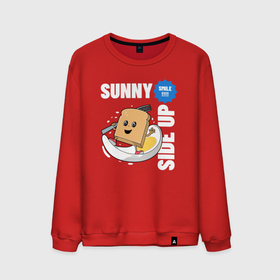Мужской свитшот хлопок с принтом Sunny side up , 100% хлопок |  | Тематика изображения на принте: smile | еда | желток | завтрак | повар | позитив | утро | яичница