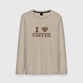 Мужской лонгслив хлопок с принтом I love coffee , 100% хлопок |  | coffee | кофе | кофеман | недосып | я люблю кофе