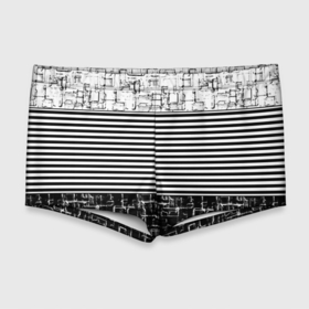Мужские купальные плавки 3D с принтом Черно белый комбинированный абстрактный с полосатым узором дизайн в Тюмени, Полиэстер 85%, Спандекс 15% |  | abstract | black and white | combined | абстрактный узор | современный | черно белый