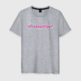 Мужская футболка хлопок с принтом Wobbledogs text logo в Новосибирске, 100% хлопок | прямой крой, круглый вырез горловины, длина до линии бедер, слегка спущенное плечо. | Тематика изображения на принте: dog | game | wobbledogs | вабл догс | ваблдогс | игра | игры | мутации | симулятор | собаки
