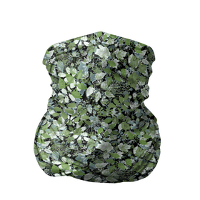 Бандана-труба 3D с принтом Летний лесной камуфляж в зеленых тонах в Новосибирске, 100% полиэстер, ткань с особыми свойствами — Activecool | плотность 150‒180 г/м2; хорошо тянется, но сохраняет форму | Тематика изображения на принте: camouflage | зеленый | камуфляж | листья | милитари | растения