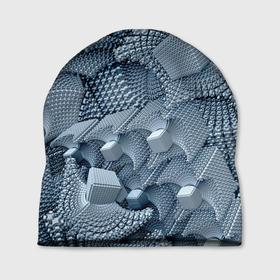 Шапка 3D с принтом GEOMETRIC FRACTAL CUBES в Екатеринбурге, 100% полиэстер | универсальный размер, печать по всей поверхности изделия | абстрактный | геометрический | красочные | кубы | пространство | синий | узор | фрактальный | цвет | энергия