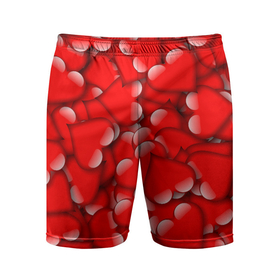 Мужские шорты спортивные с принтом LOVING HEARTS в Белгороде,  |  | весна | красный | любовь | милый | очаровательный | сердечки | счастливый | эстетичный