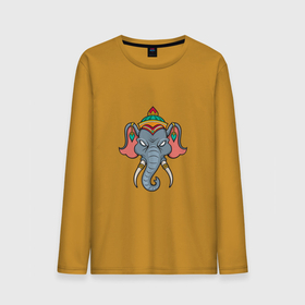 Мужской лонгслив хлопок с принтом Индия   Слон в Санкт-Петербурге, 100% хлопок |  | animals | elephant | india | африка | животные | индия | слон | слоненок | слоник | хобот
