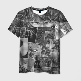 Мужская футболка 3D с принтом Тёмные души комикс в Кировске, 100% полиэфир | прямой крой, круглый вырез горловины, длина до линии бедер | dark souls | lfhr cjekc | вфкл ыщгды | дарк соулс | черная душа