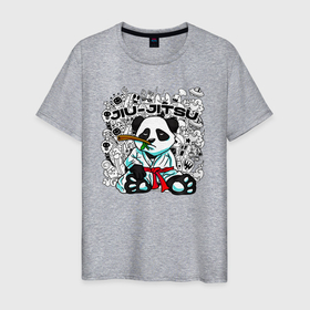 Мужская футболка хлопок с принтом Панда Джиу Джитсу в Петрозаводске, 100% хлопок | прямой крой, круглый вырез горловины, длина до линии бедер, слегка спущенное плечо. | Тематика изображения на принте: bear | panda | бамбуковый медведь | белый | боевые искусства | большая панда | бурый | гризли | джиу джитсу | джиу джицу | зверь | косолапый | медведь | мишка | панда | панды | спорт | спортсмен | топтыгин