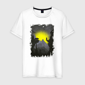 Мужская футболка хлопок с принтом Два медведя и сова в Курске, 100% хлопок | прямой крой, круглый вырез горловины, длина до линии бедер, слегка спущенное плечо. | 