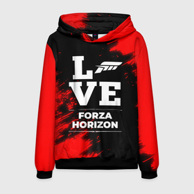 Мужская толстовка 3D с принтом Forza Horizon Love Классика в Петрозаводске, 100% полиэстер | двухслойный капюшон со шнурком для регулировки, мягкие манжеты на рукавах и по низу толстовки, спереди карман-кенгуру с мягким внутренним слоем. | forza | forza horizon | horizon | logo | love | игра | игры | краска | лого | логотип | символ | форза | хорайзон