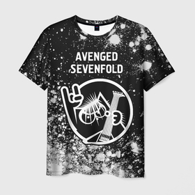 Мужская футболка 3D с принтом Avenged Sevenfold + КОТ + Краска в Белгороде, 100% полиэфир | прямой крой, круглый вырез горловины, длина до линии бедер | avenged | avenged sevenfold | band | metal | rock | sevenfold | авенджед | группа | кот | краска | краски | рок | севенфолд