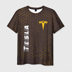 Мужская футболка 3D с принтом ТЕСЛА | Tesla | Графика в Санкт-Петербурге, 100% полиэфир | прямой крой, круглый вырез горловины, длина до линии бедер | auto | logo | moto | motors | symbol | tesla | авто | автомобиль | гонки | знак | лого | логотип | логотипы | марка | машина | мото | моторс | символ | символы | соты | тесла