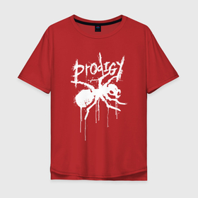 Мужская футболка хлопок Oversize с принтом Draw white logo   Ant в Новосибирске, 100% хлопок | свободный крой, круглый ворот, “спинка” длиннее передней части | Тематика изображения на принте: ant | logo | paint | prodigy | the prodigy | white | белый | краска | логотип | муравей | потеки | продиджи
