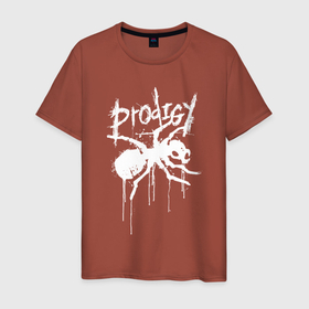 Мужская футболка хлопок с принтом Draw white logo   Ant в Новосибирске, 100% хлопок | прямой крой, круглый вырез горловины, длина до линии бедер, слегка спущенное плечо. | ant | logo | paint | prodigy | the prodigy | white | белый | краска | логотип | муравей | потеки | продиджи