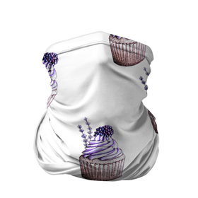 Бандана-труба 3D с принтом Капкейки с ежевикой и лавандой в Кировске, 100% полиэстер, ткань с особыми свойствами — Activecool | плотность 150‒180 г/м2; хорошо тянется, но сохраняет форму | Тематика изображения на принте: cake | cupcake | dessert | lavender | muffin | выпечка | десерт | еда | ежевика | капкейк | кекс | кондитер | крем | кулинар | лаванда | маффин | пирожное | повар | сиреневый | сладкий | сладости | сладость | торт