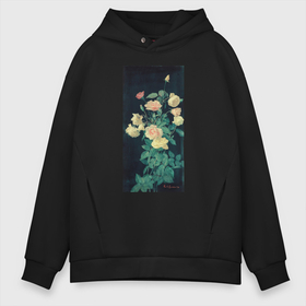 Мужское худи Oversize хлопок с принтом Roses (Розы) , френч-терри — 70% хлопок, 30% полиэстер. Мягкий теплый начес внутри —100% хлопок | боковые карманы, эластичные манжеты и нижняя кромка, капюшон на магнитной кнопке | букет | винтаж | живопись | картина | классика | насекомые | пейзаж | природа | роза | цветочный | цветы