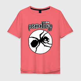 Мужская футболка хлопок Oversize с принтом The prodigy ant в Курске, 100% хлопок | свободный крой, круглый ворот, “спинка” длиннее передней части | ant | logo | prodigy | the prodigy | логотип | муравей | продиджи